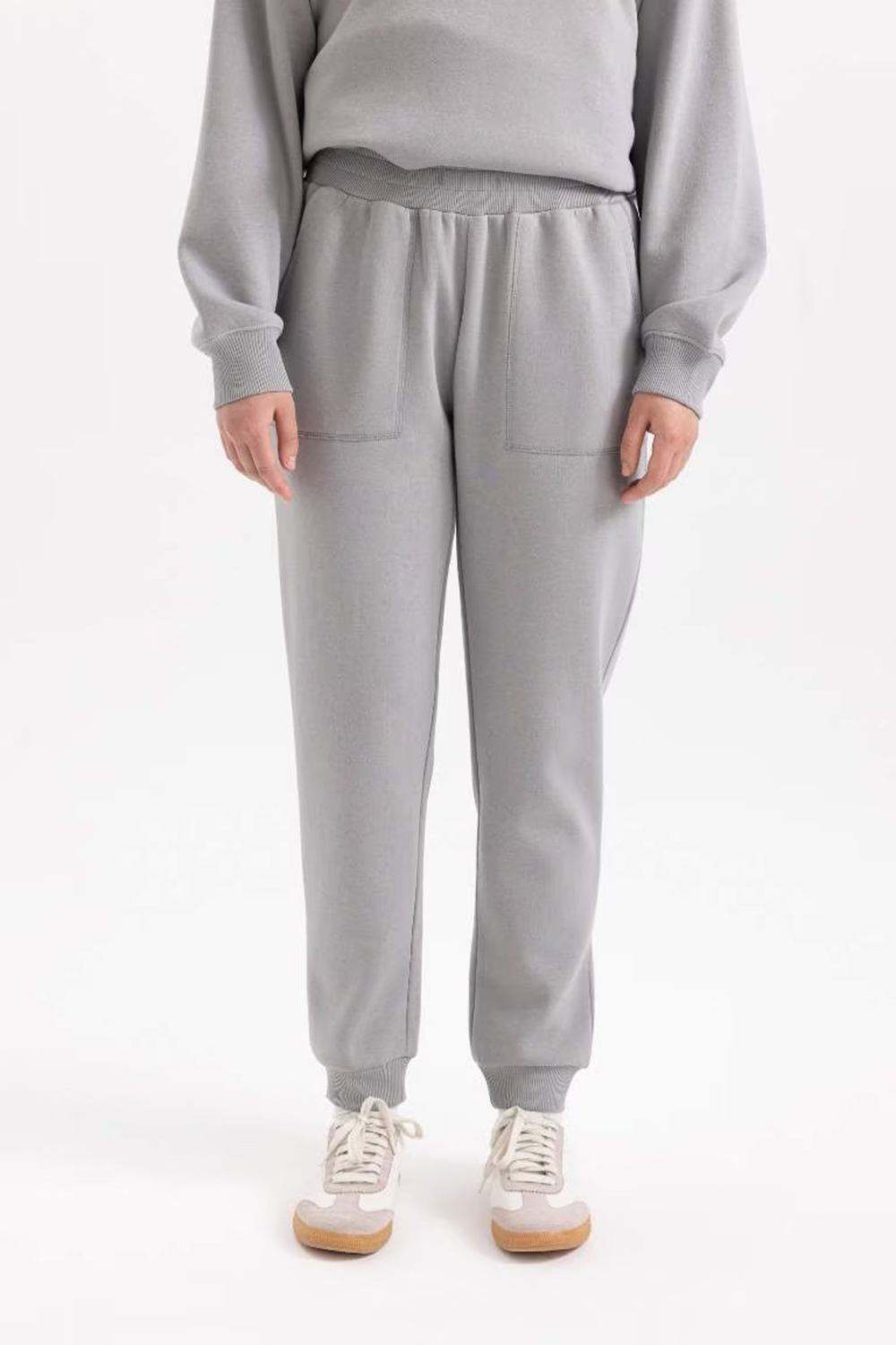 Jogger High Waist Thick Sweatshirt Fabric Trousers