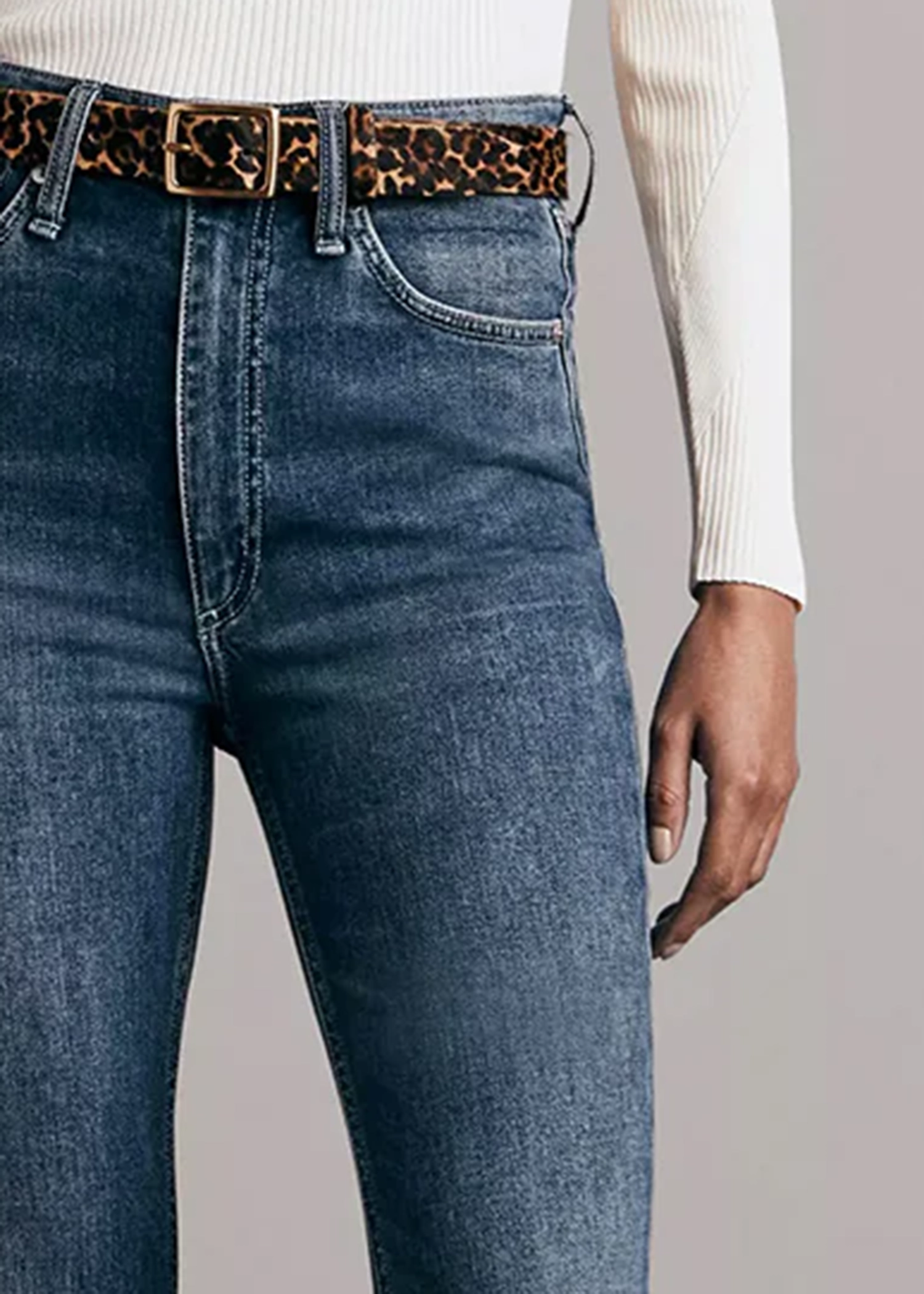 High-Rise Washed Flare Jeans