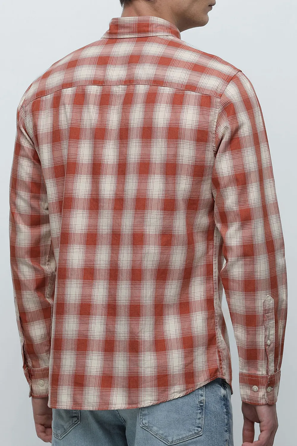 Red Check Button-Down Shirt