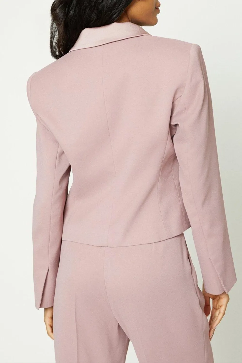 Petite Tailored Satin Trim Blazer