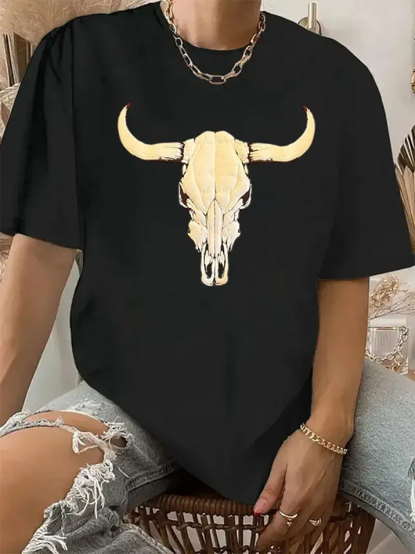 Cow bone avatar pattern T-shirt