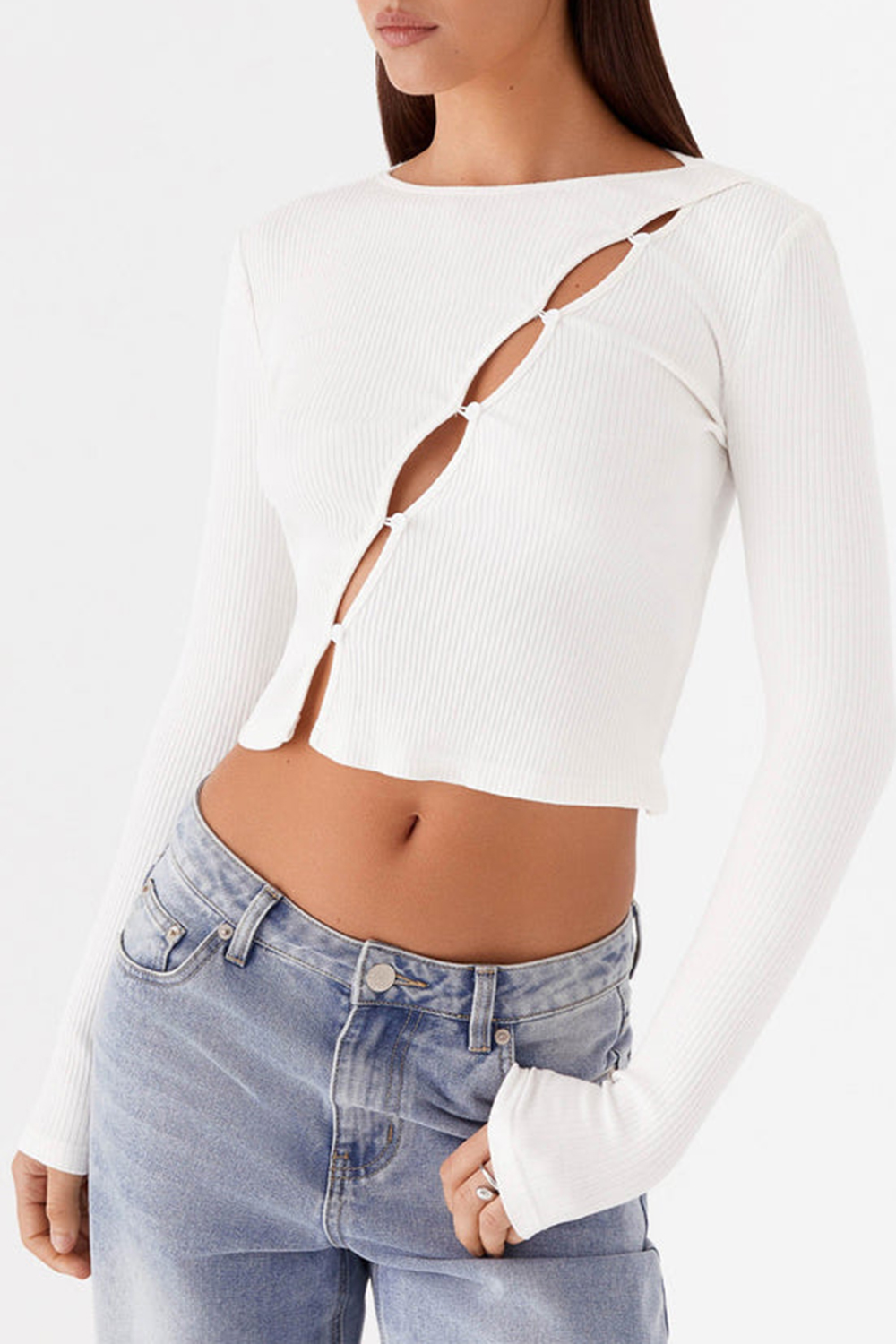 Cassius Long Sleeve Top - Ivory