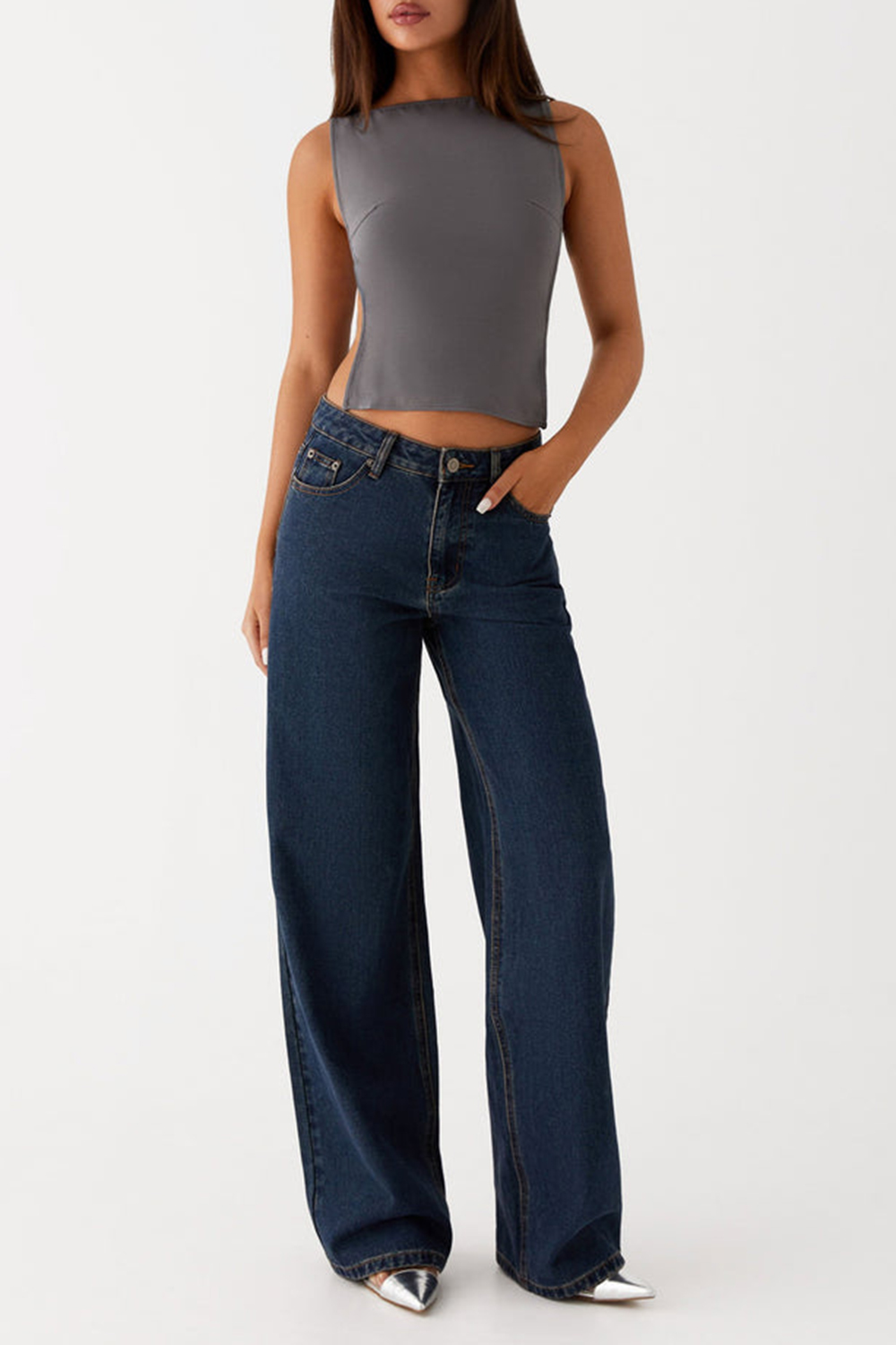 Keanna Low Rise Denim Jeans - Washed Denim