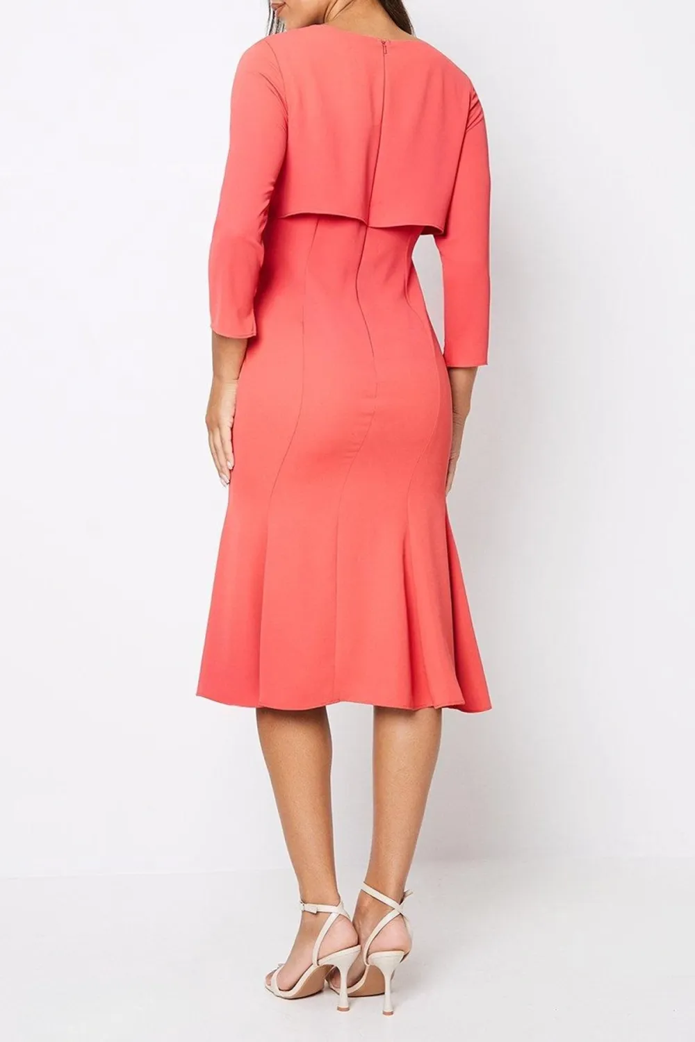 Tulip Bodice Long Sleeve Midi Dress