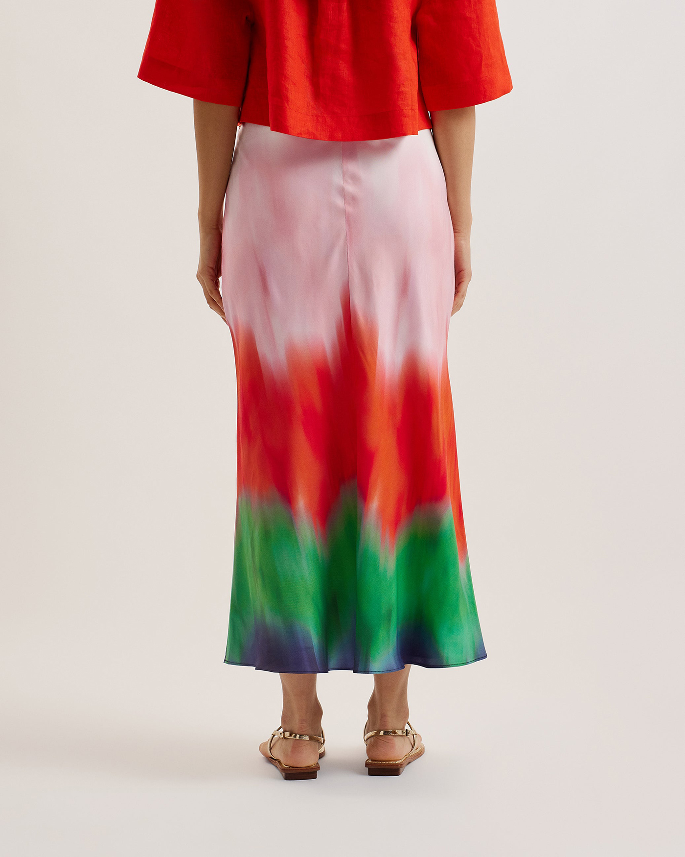 Atsuii Ombre Midi Skirt Multicol