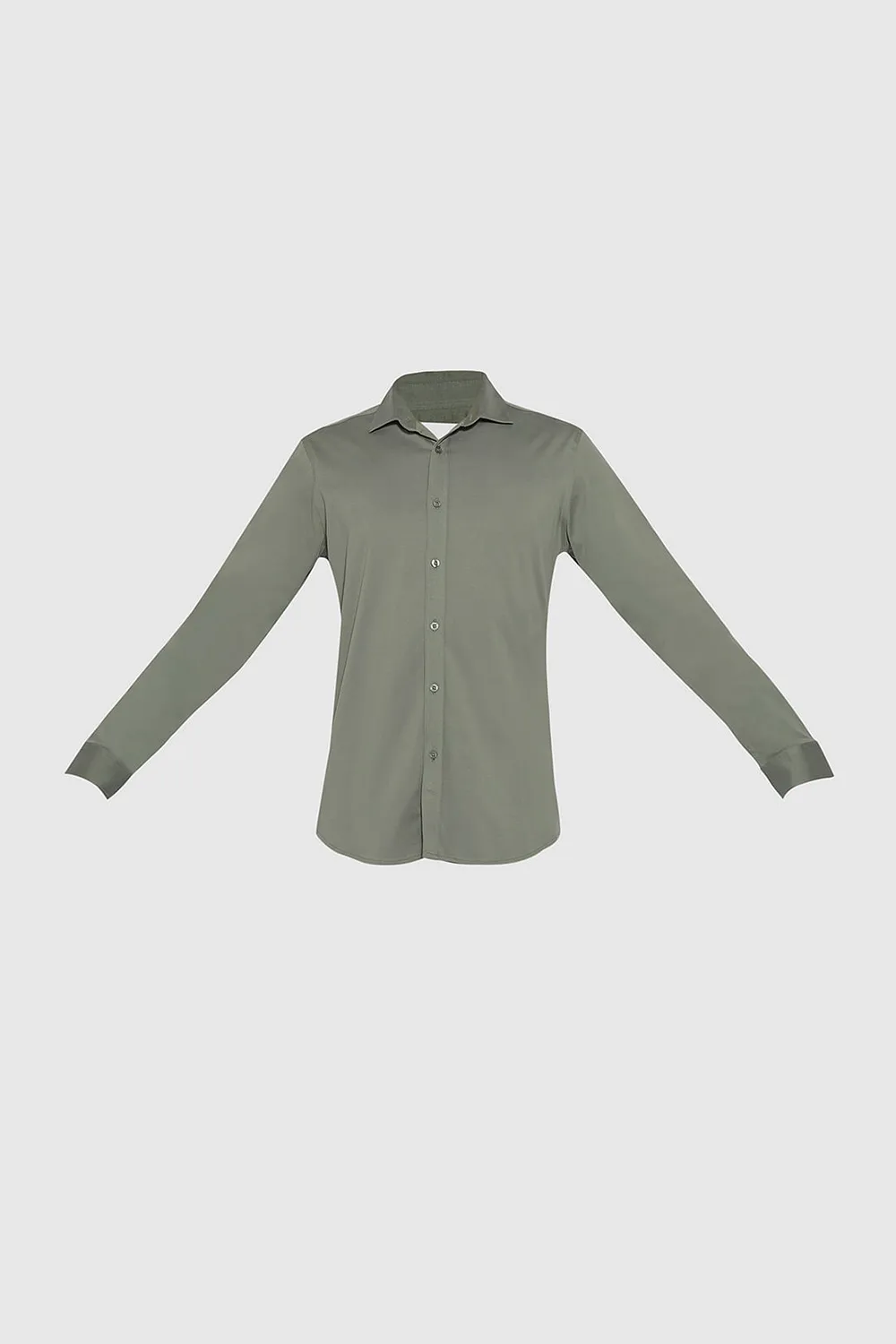 Green Cotton Knitted Shirt