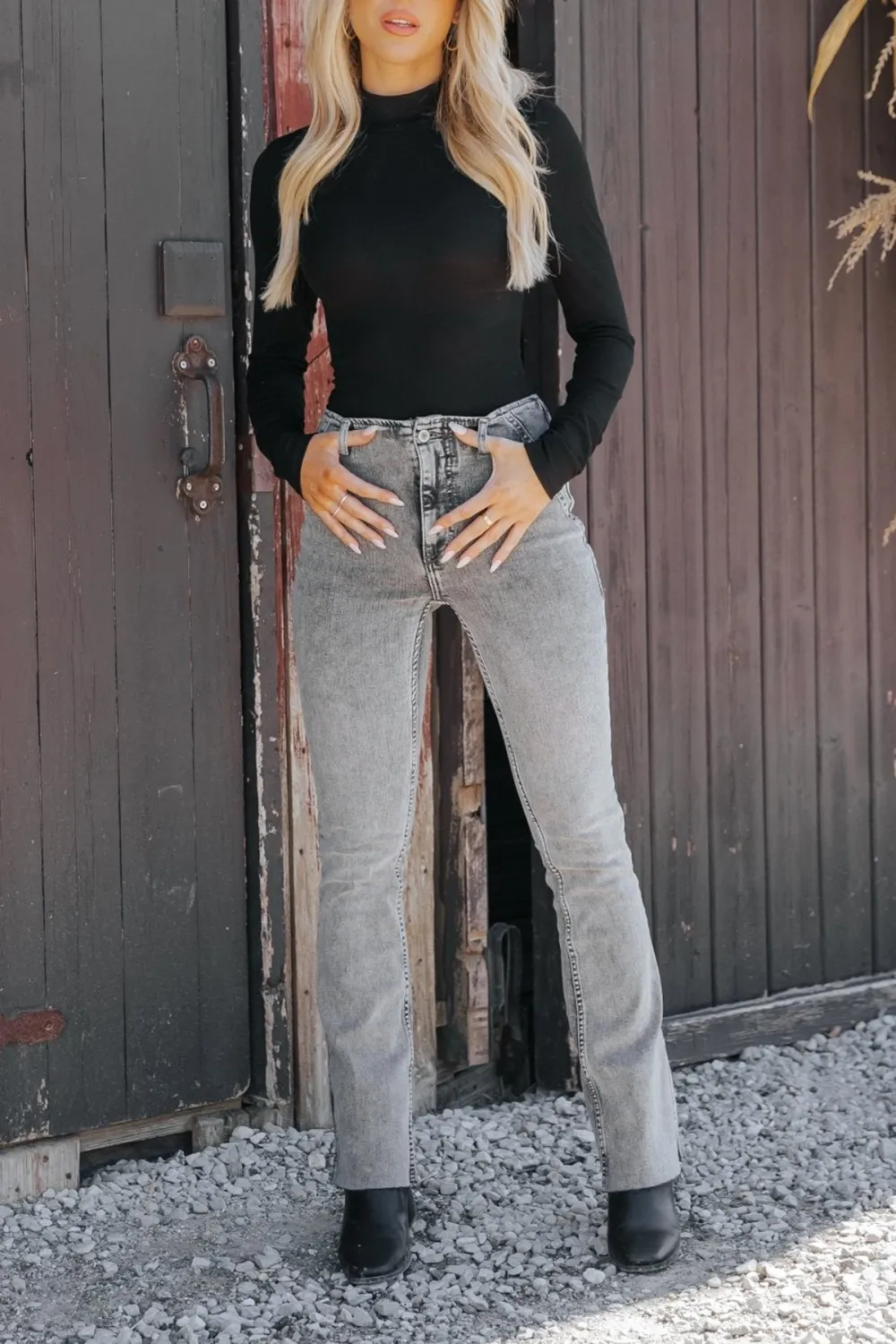 Slit Bootcut Jeans