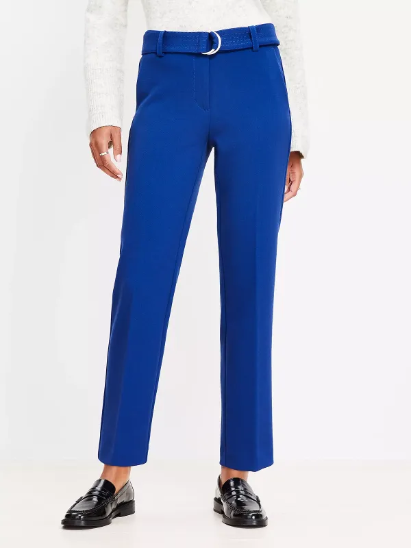 Belted Riviera Slim Pants in Doubleface