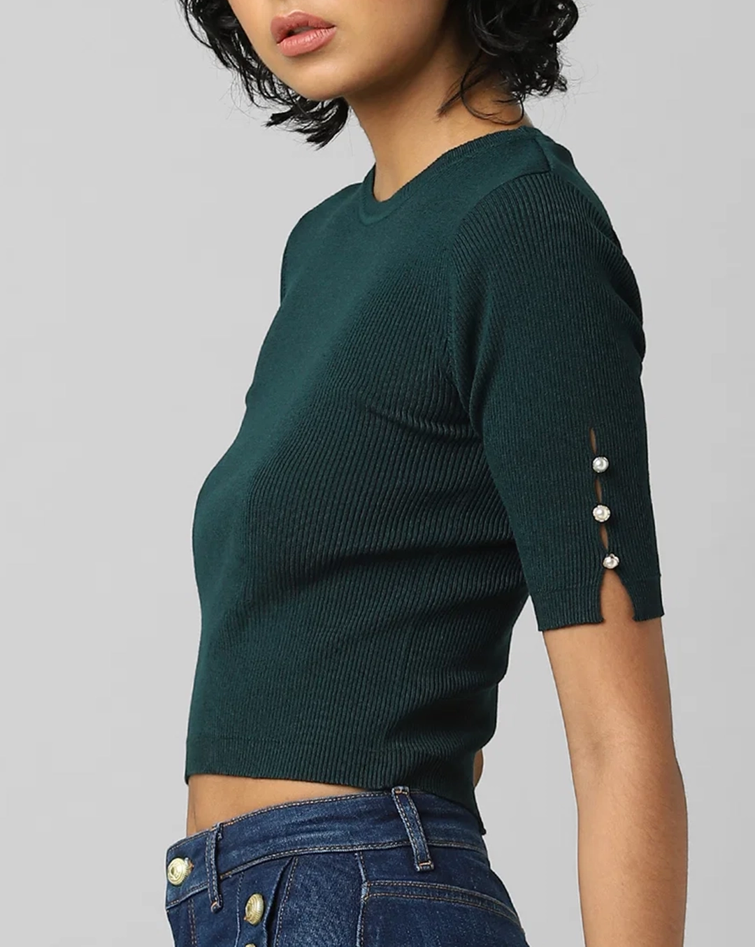 Green Crop Top