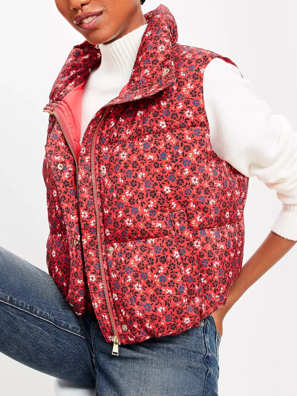 Floral Puffer Vest