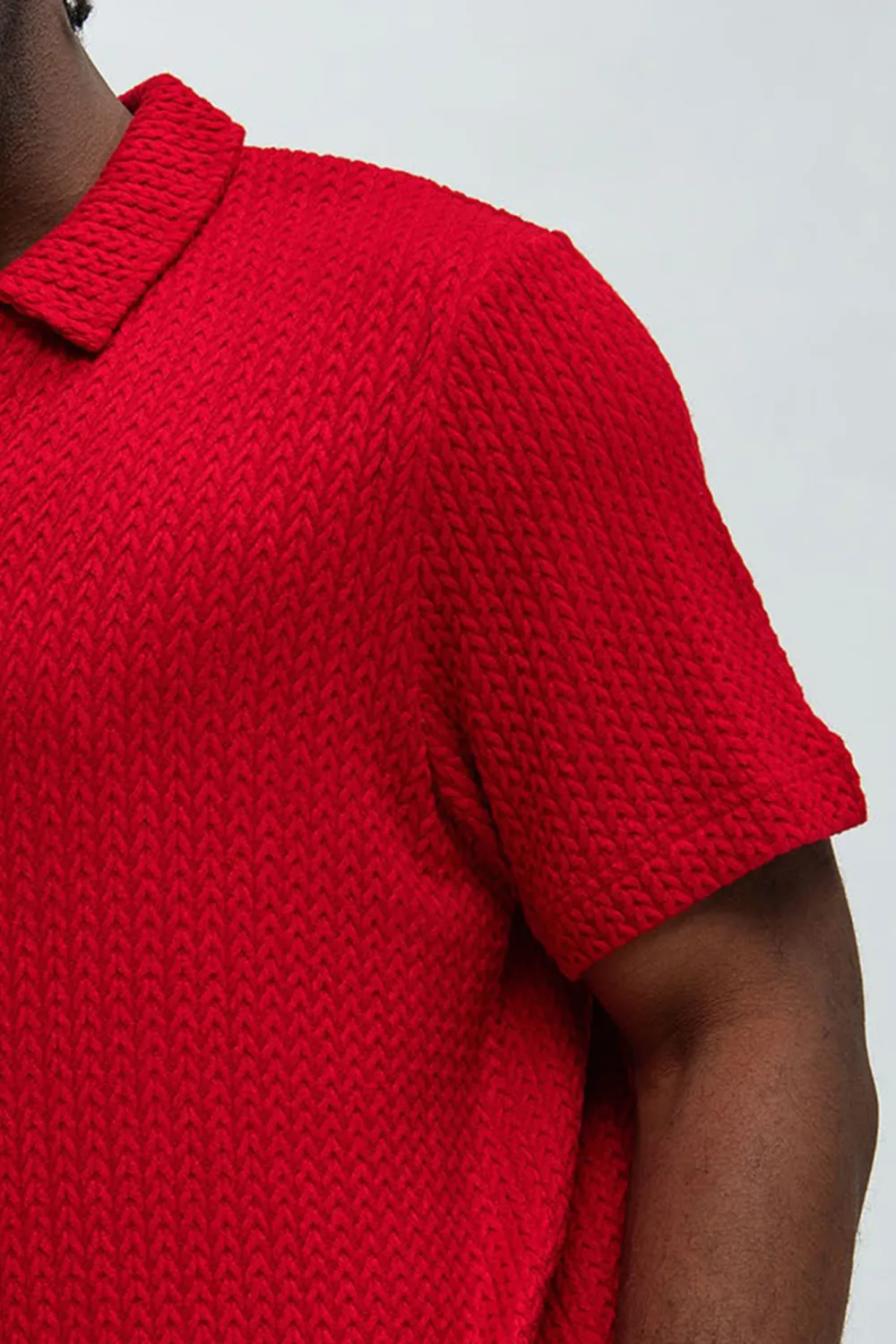 Catanina Textured Polo - Red