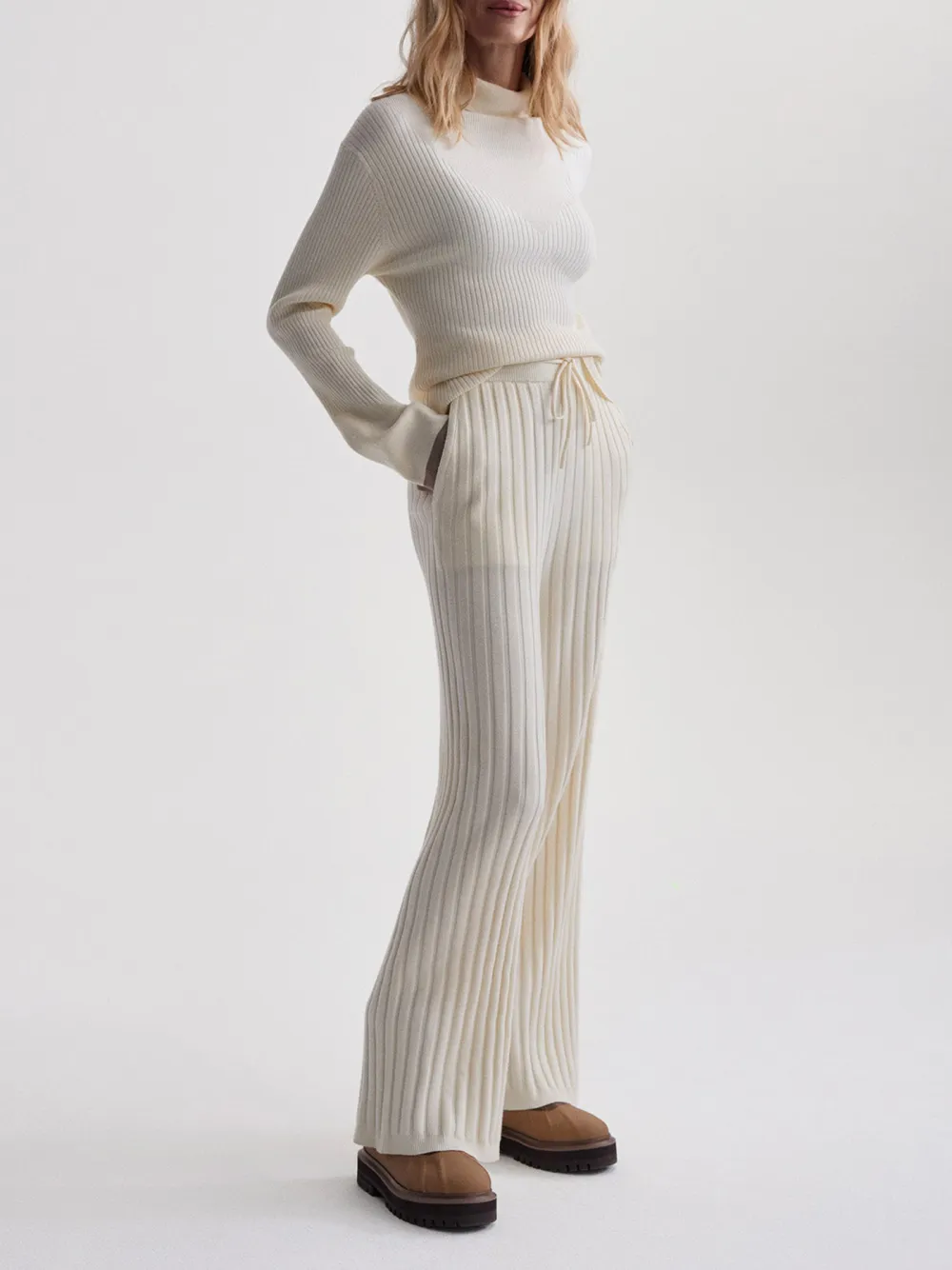 Simeon Wide Rib Knit Trouser