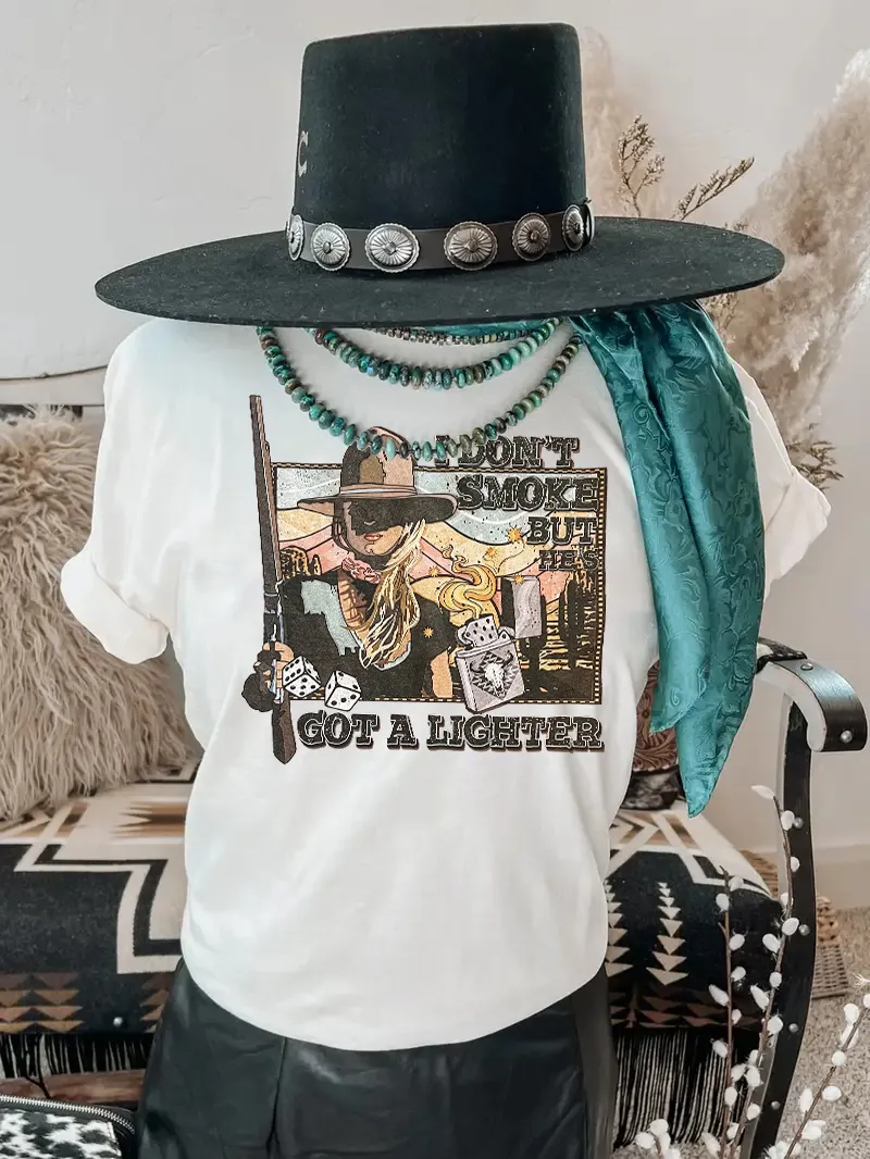 I Don't Smoke But He's Got a Lighter Western T-shirt