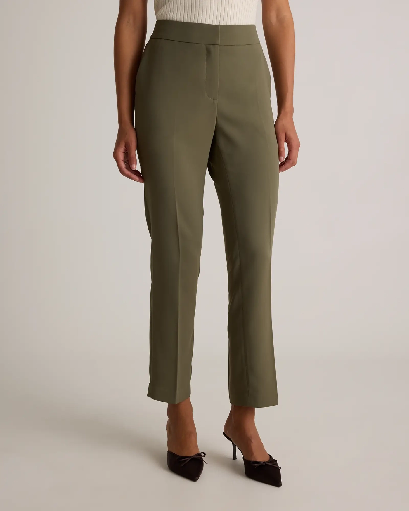 Stretch Crepe Ankle Pants