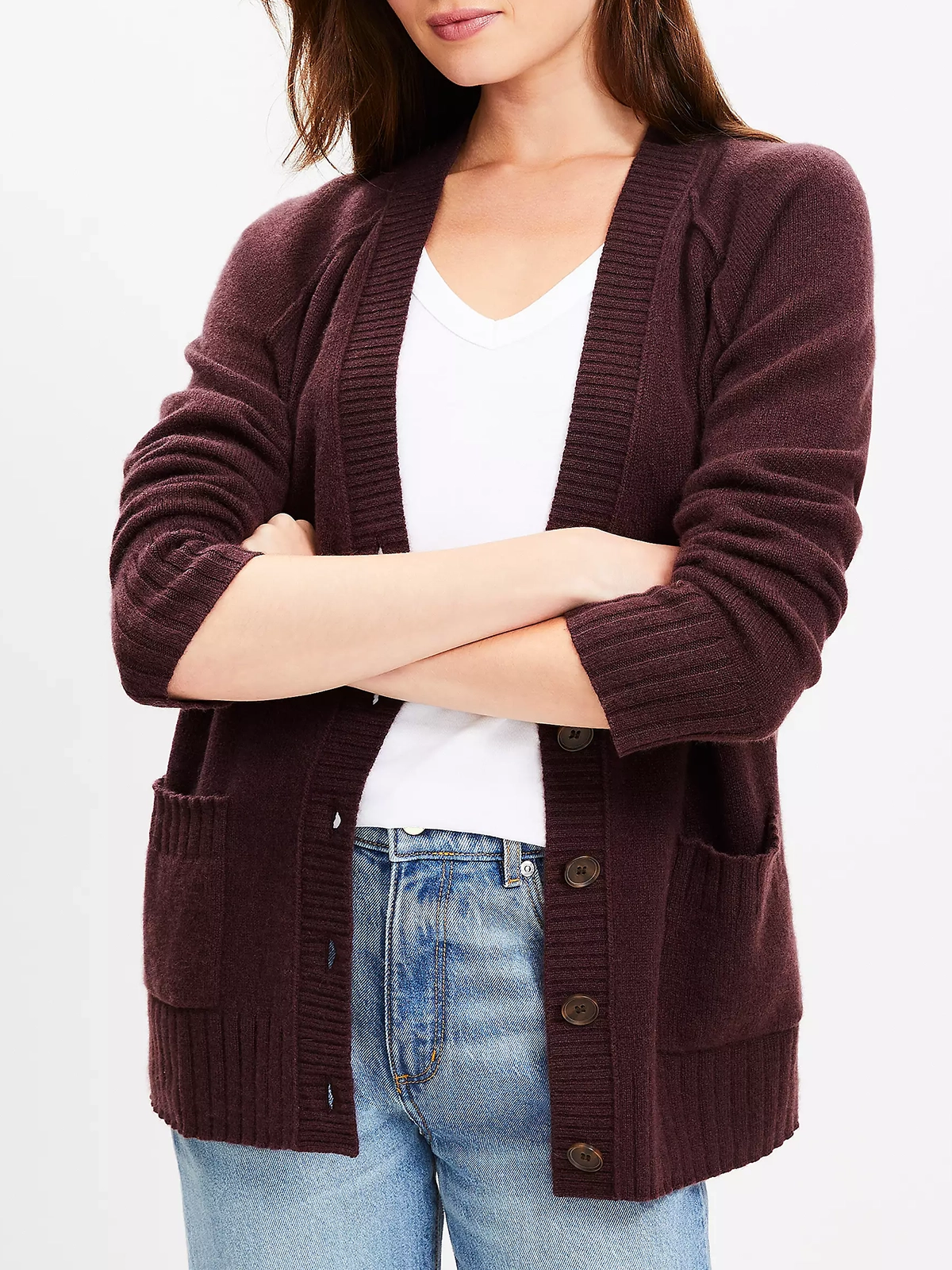 Cashmere V-Neck Pocket Cardigan