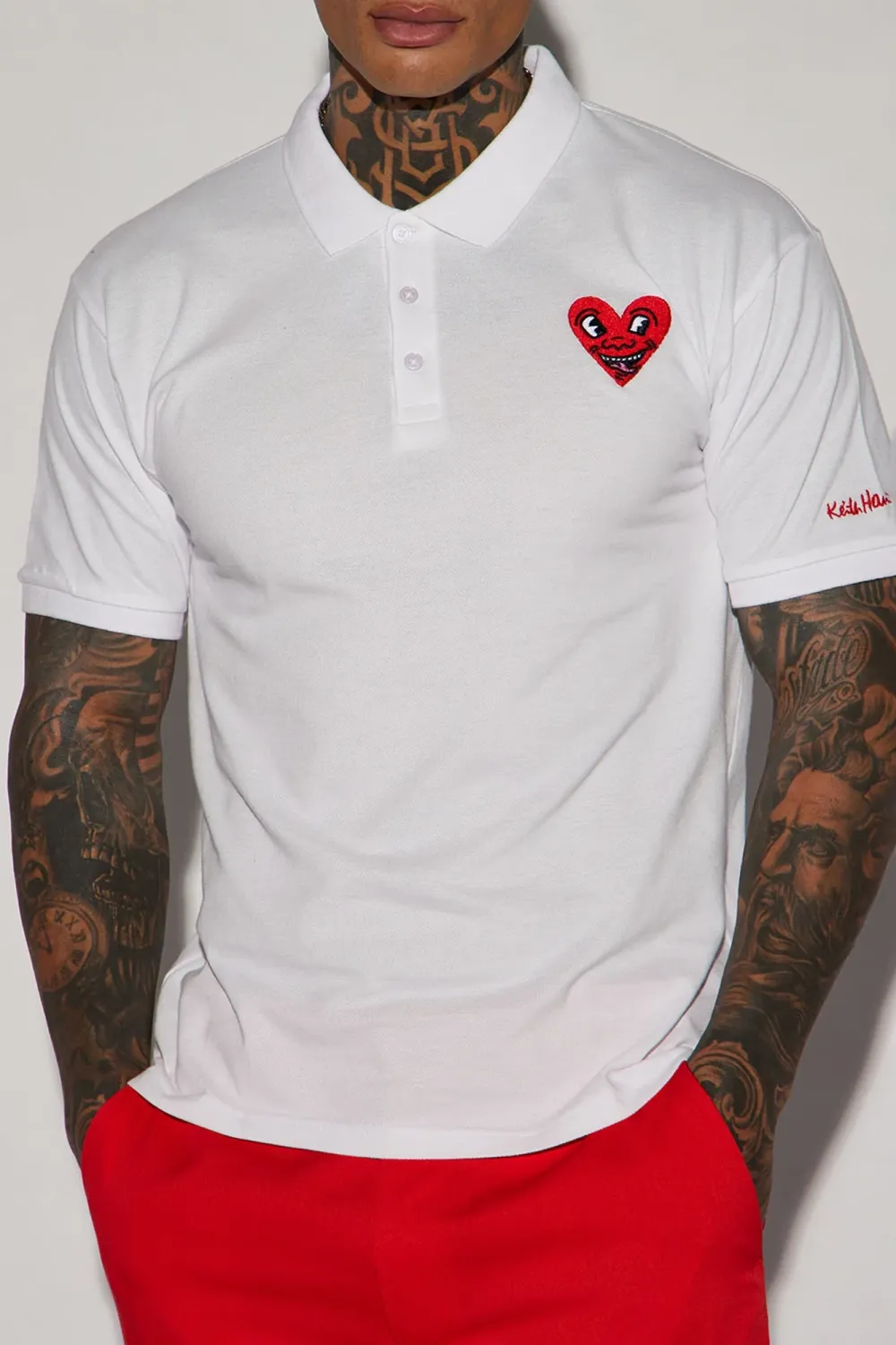 Keith Haring Heart Logo Short Sleeve Polo