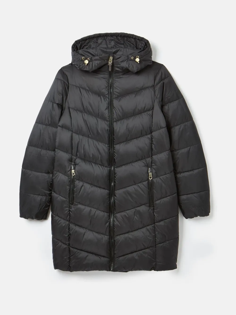 Moorsdale Black Mid Length Showerproof Padded Coat