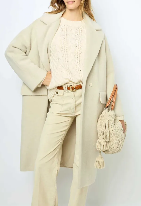 Ecru Wool Coat Jacket