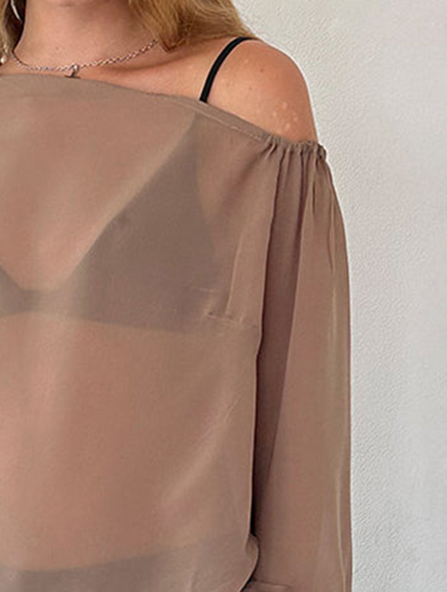 Riot Top In Chiffon Light Brown