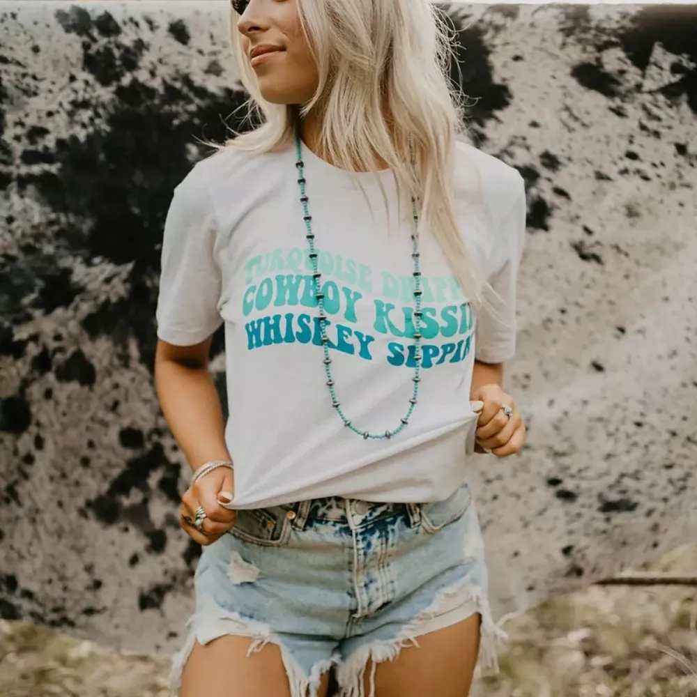 Turquoise Drippin' Tee