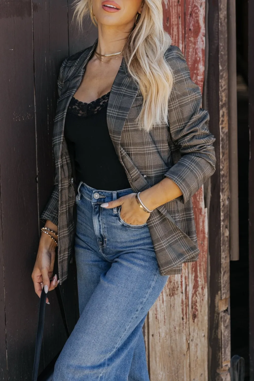 Charcoal Plaid Blazer