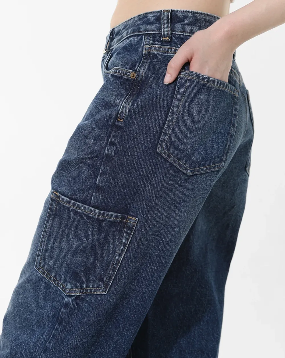 Dark Blue High Rise Carpenter Jeans