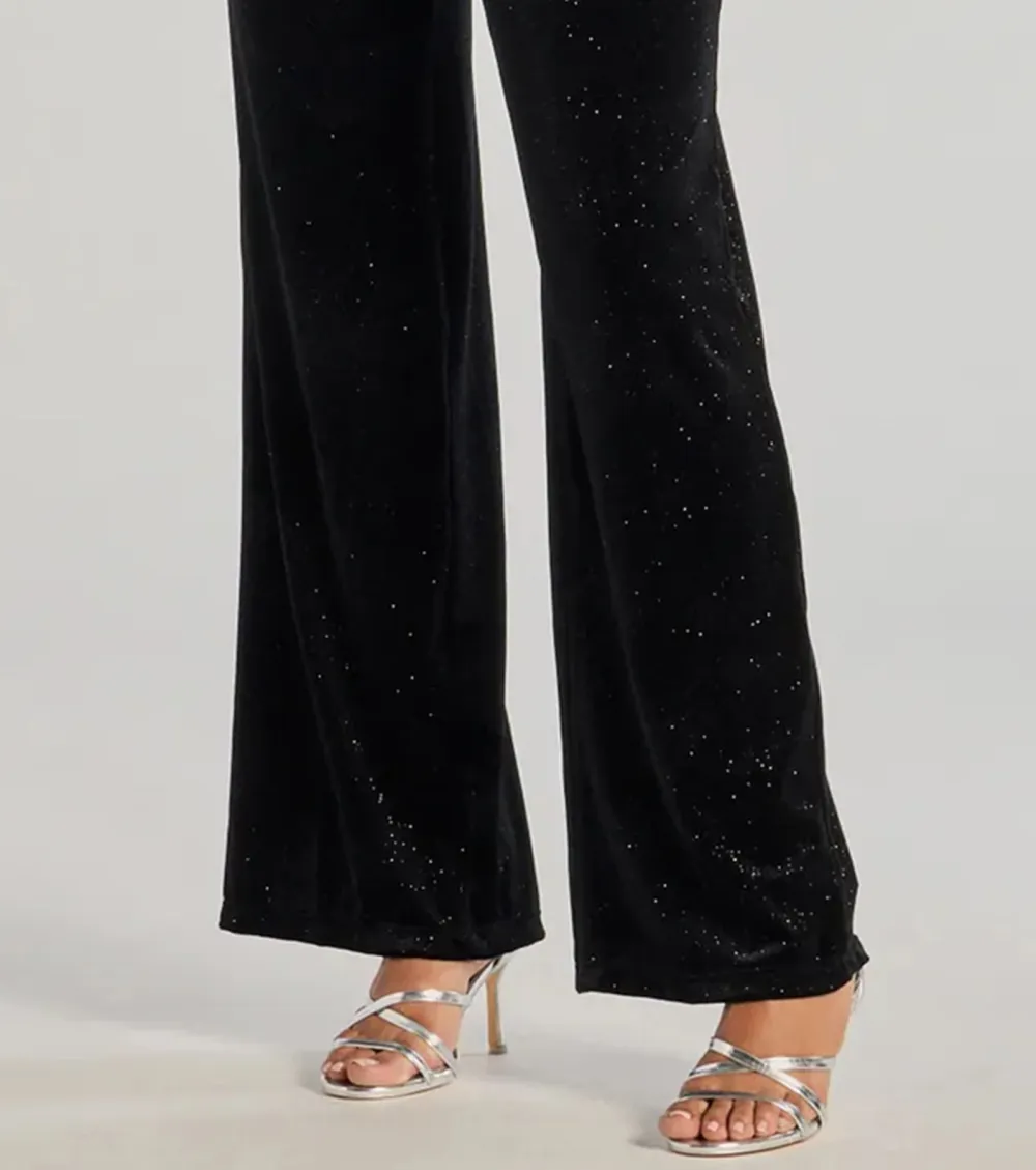 Here To Party Glitter Knit Cutout Jumpsuit