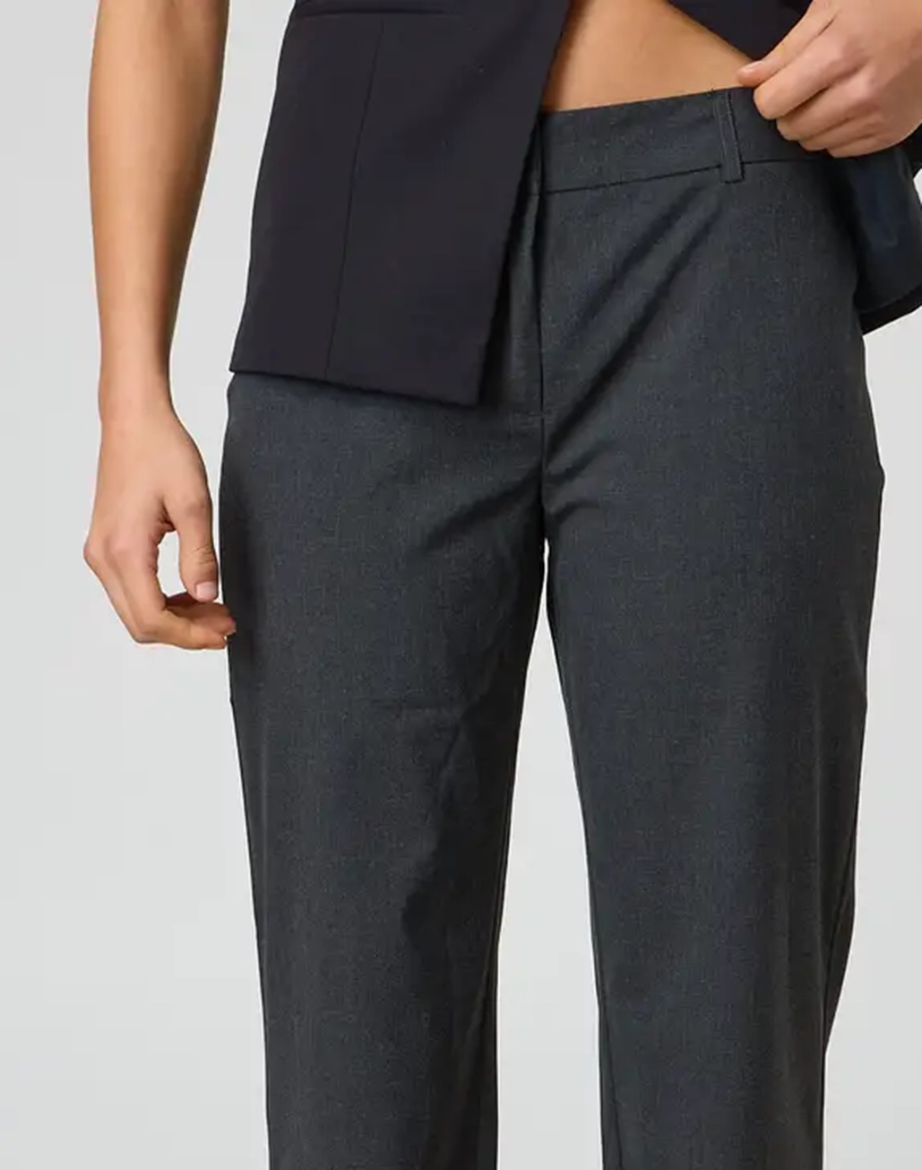 Mid Rise Straight Leg Pant