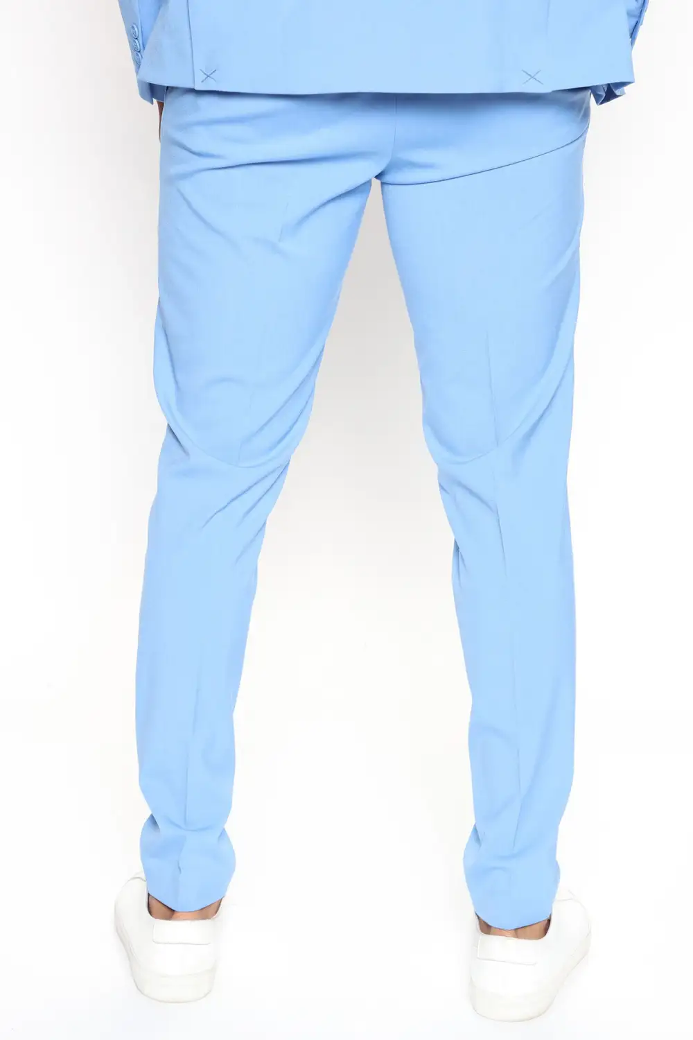 Side Hand Pockets Slim Trouser - Blue