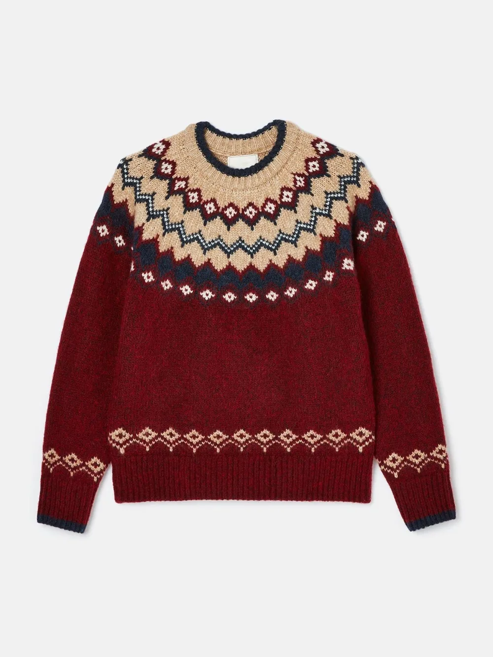 Lowry Red/Navy Fairisle Pattern Jumper