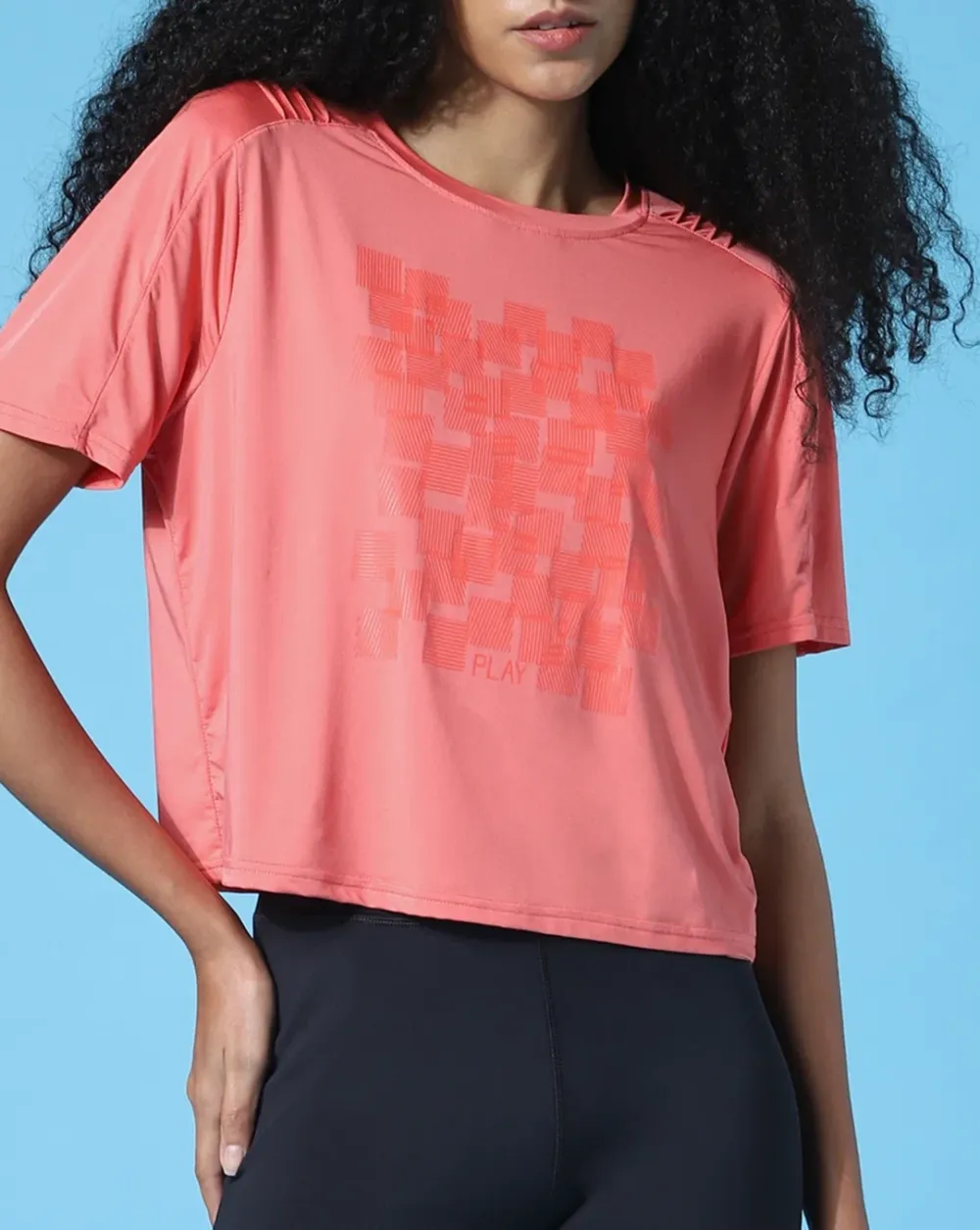 PLAY Coral Cropped Training T-shirt