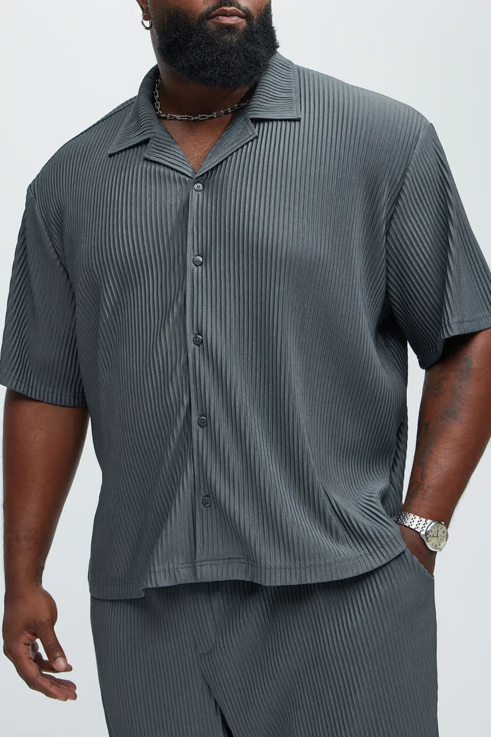 Regular Potential Pleated Shirt - Tan