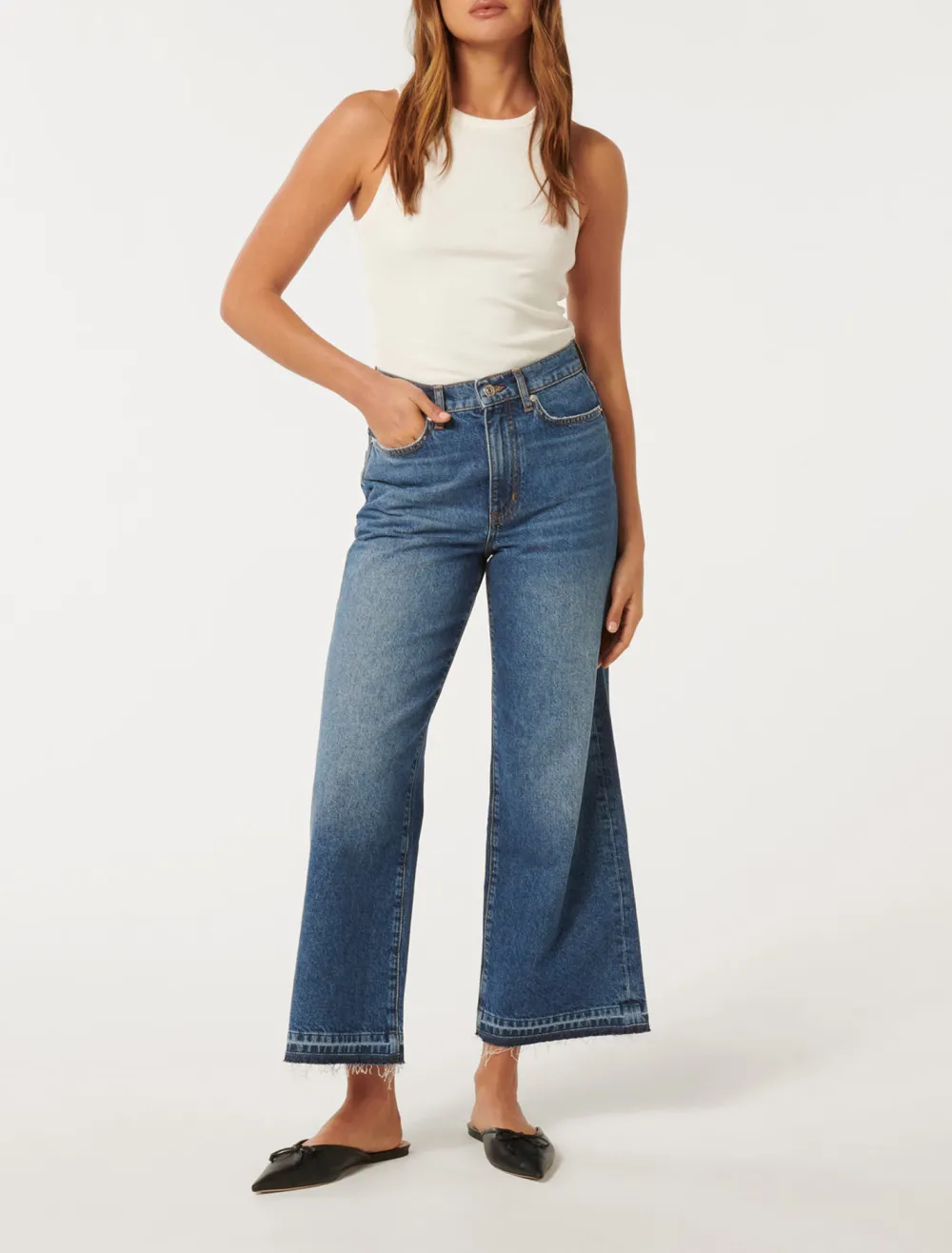 Bea Wide-Leg Cropped Jeans