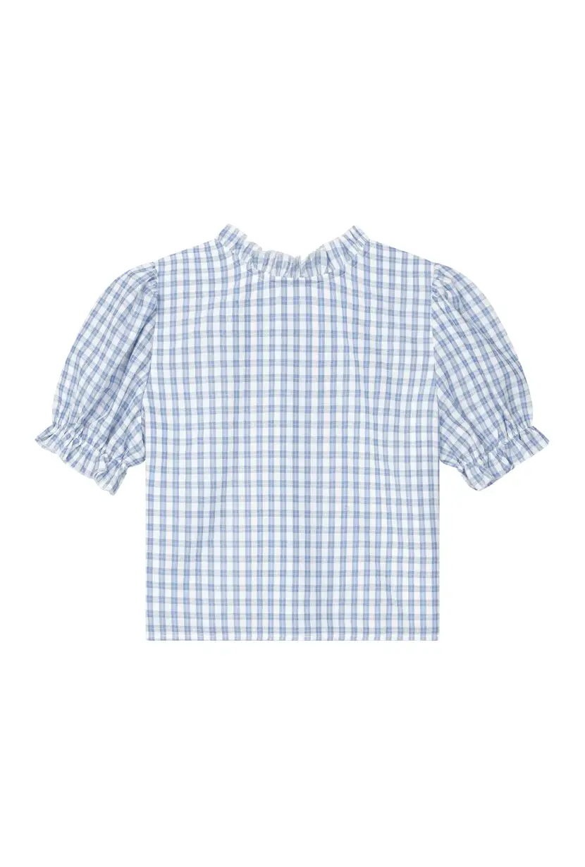 Earline Top - Blue Gingham