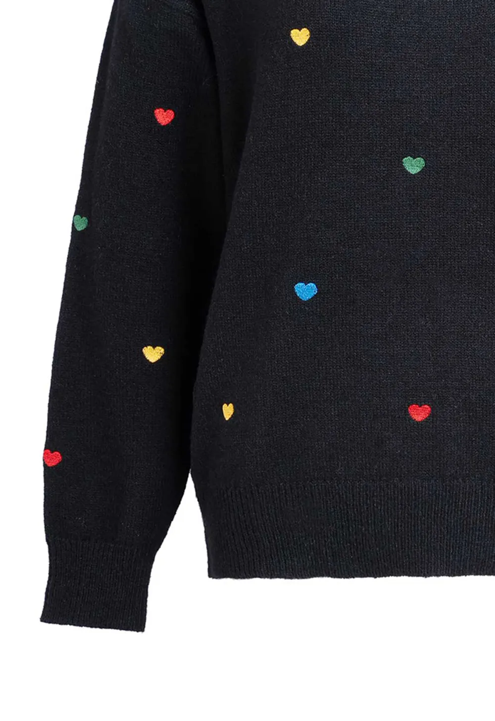 Crewneck Heart Pattern Sweater