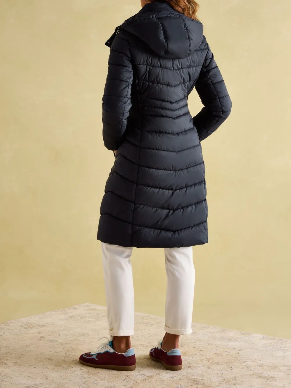 Pembury Navy Blue Showerproof Longline Padded Coat