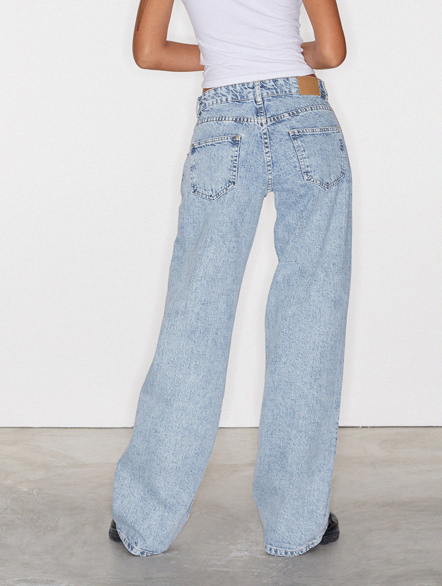 80s Light Blue Wash Low Rise Parallel Jeans