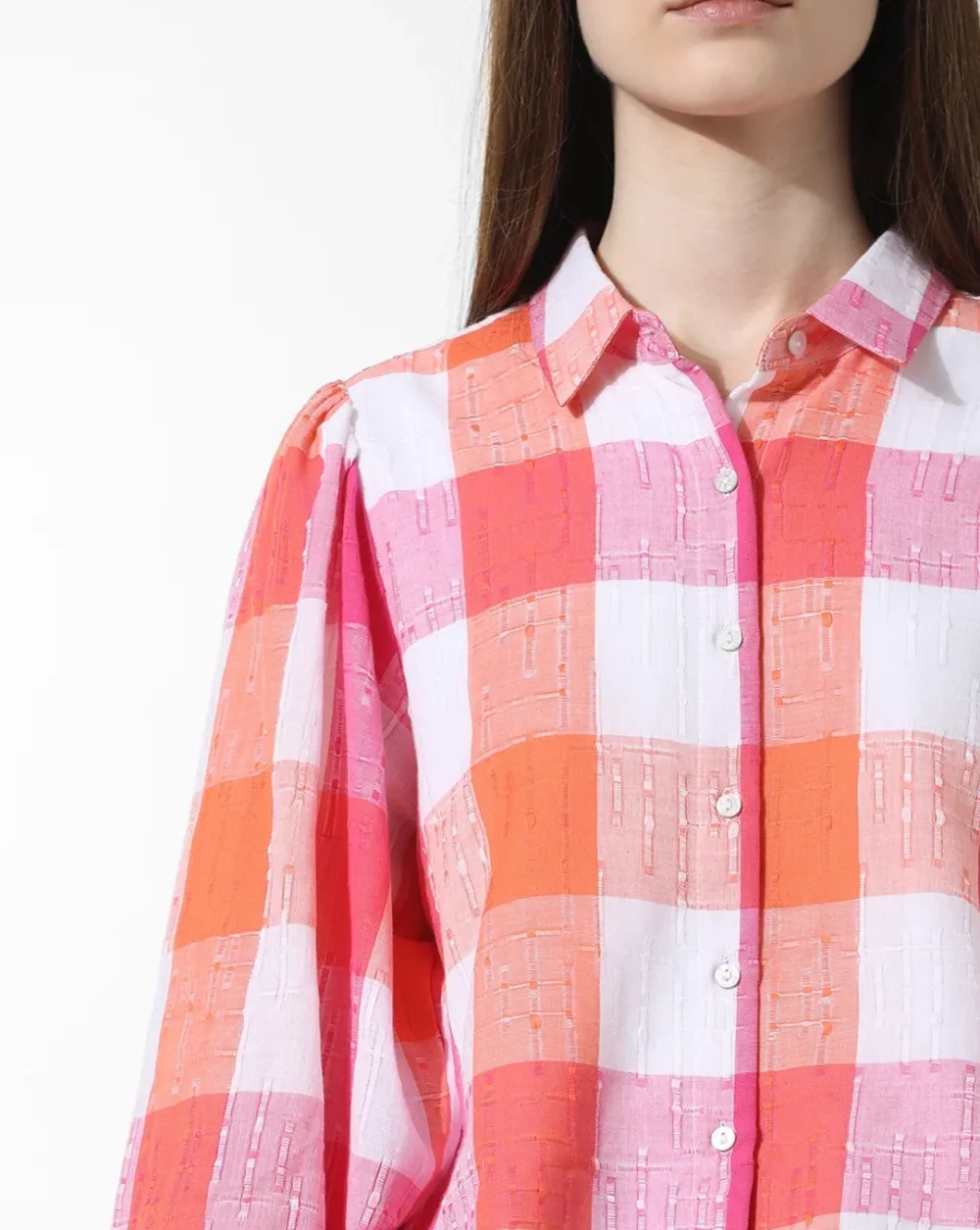 Pink Check Print Shirt