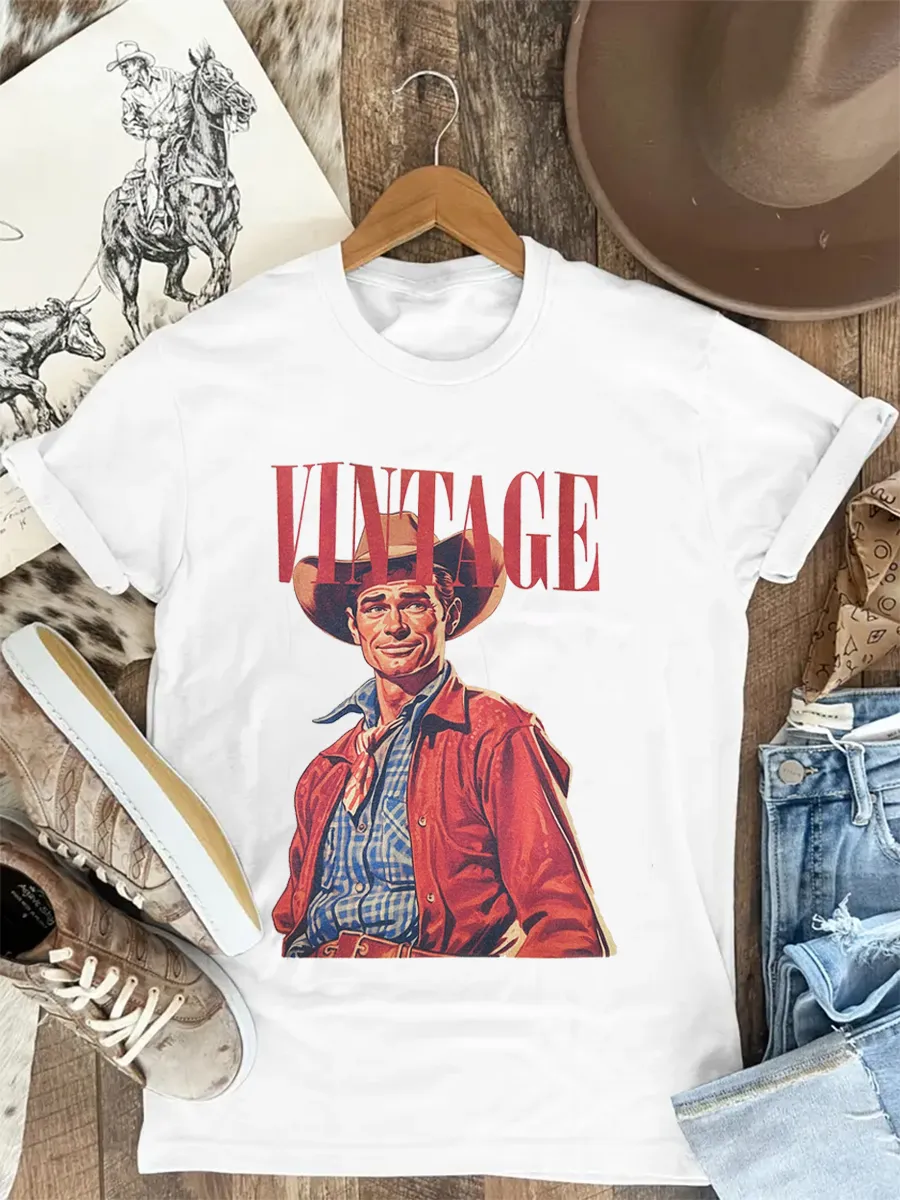 Vintage cowboy graphic T-shirt