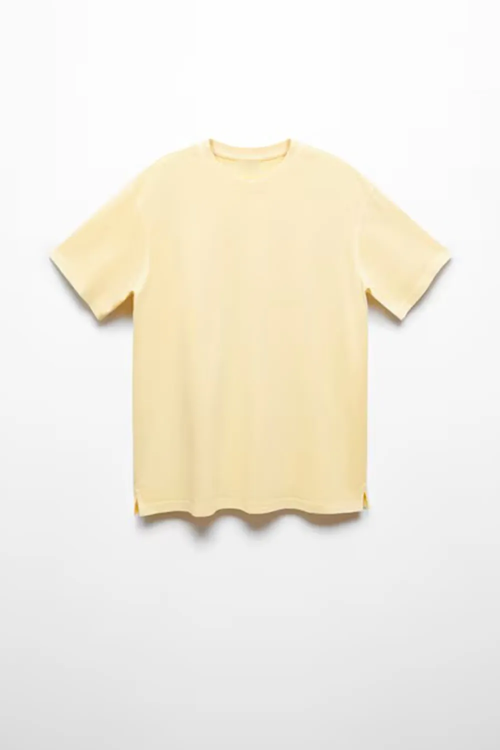 Round-Neck Ribbed Finish T-Shirt