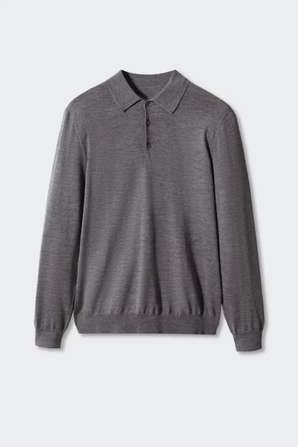 100% merino wool long- sleeved polo shirt