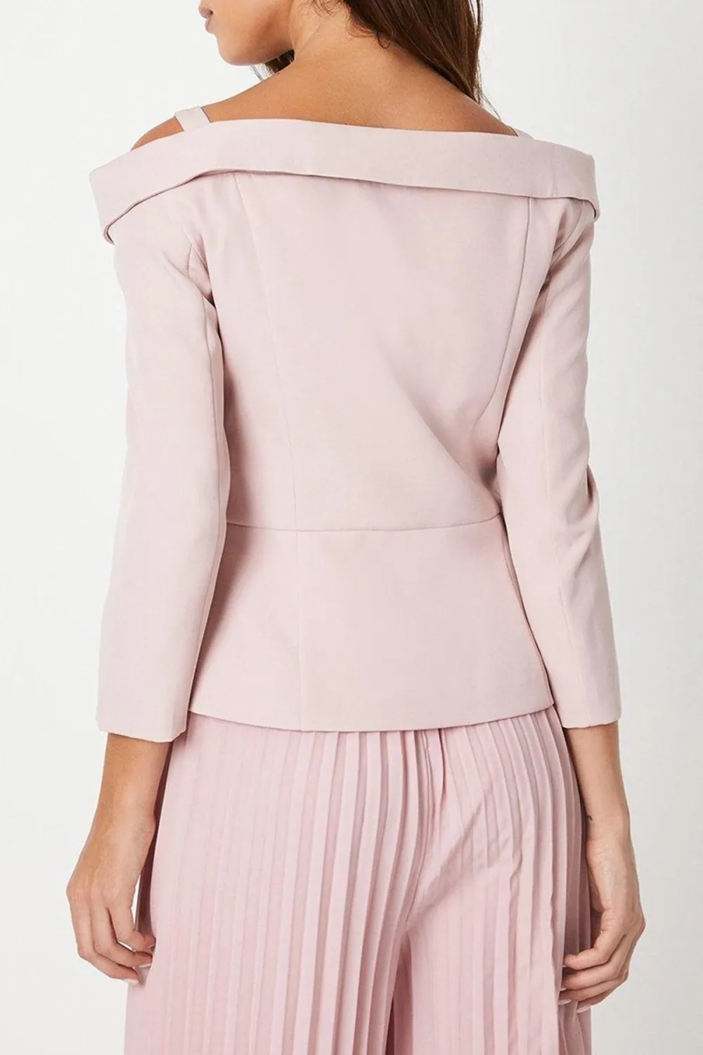 3/4 Sleeve Off Shoulder Peplum Jacket