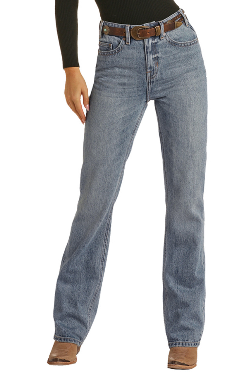 High Rise Back Yoke Detail Bootcut Jeans