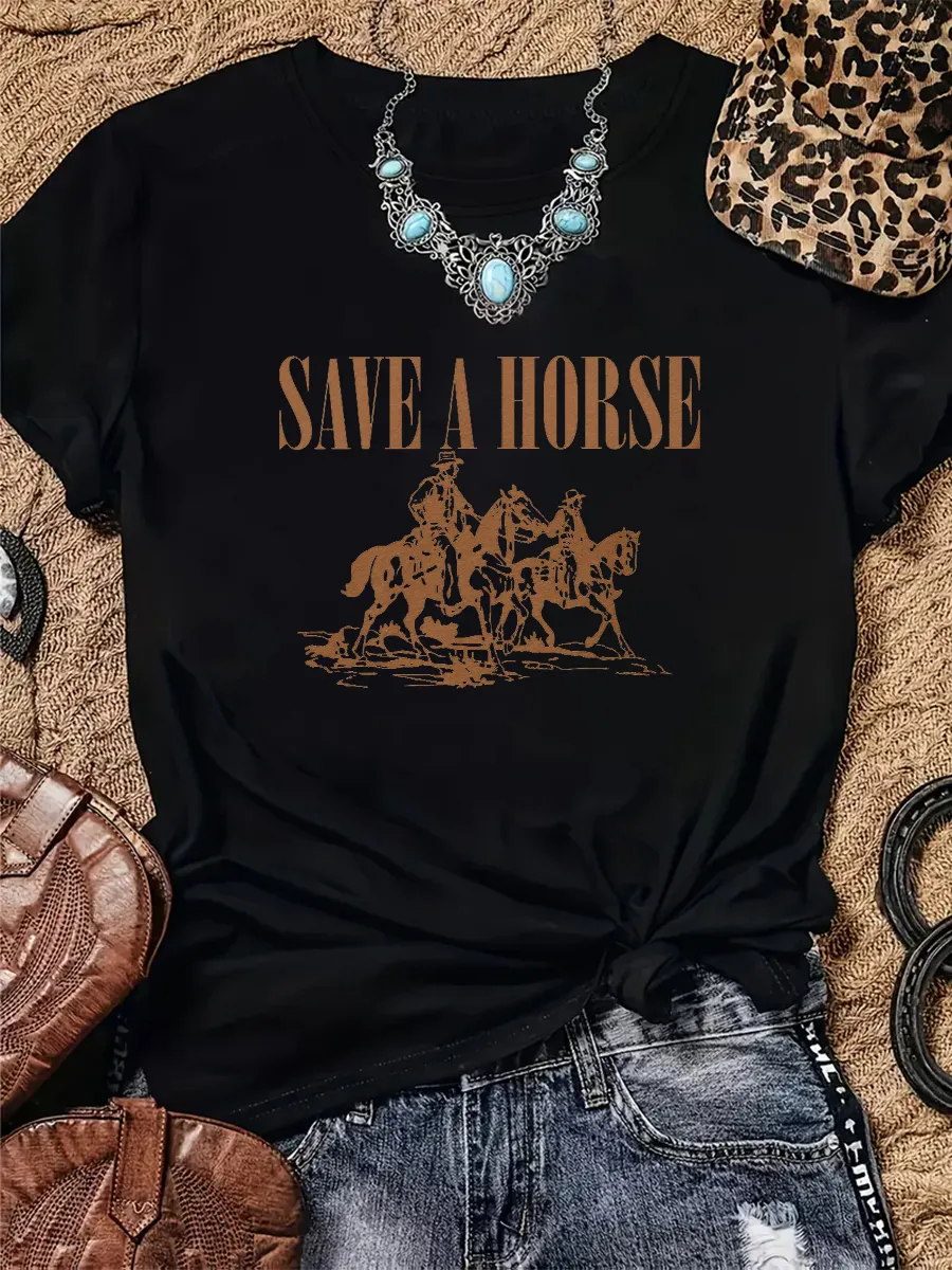 Save A Horse Retro Cowboy Tee