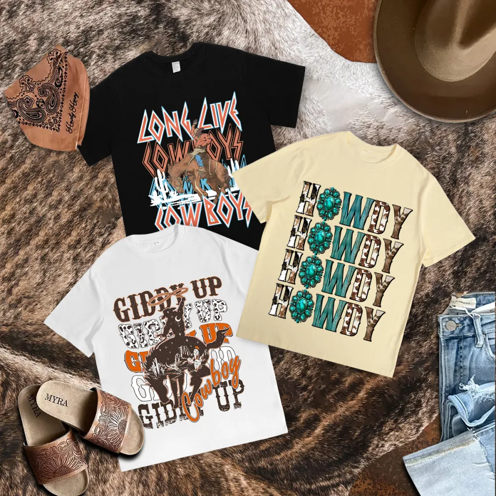 (3-Pack) Wild West Cowboy Athletic Club Tour Graphic T-shirt