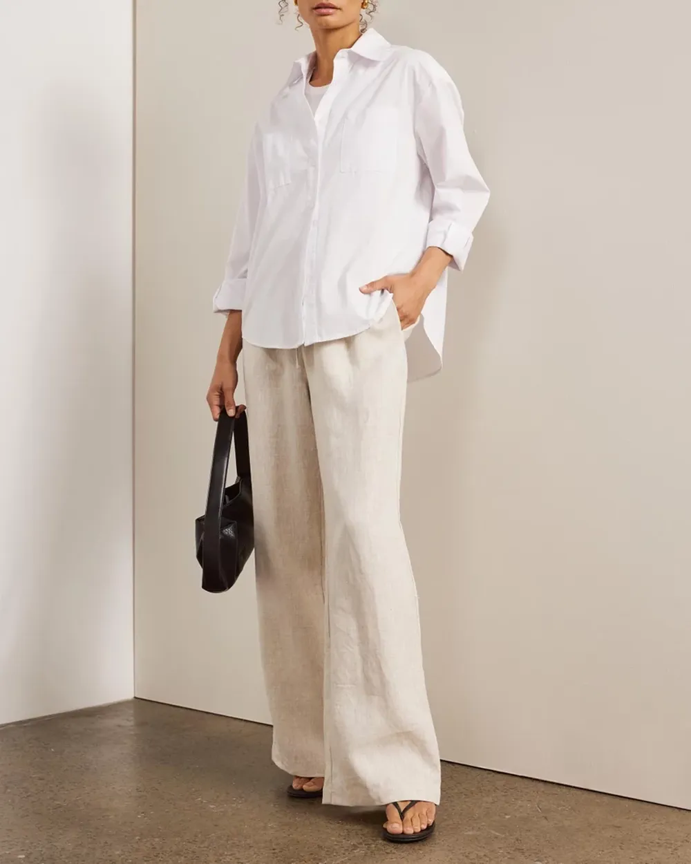 Drawstring Waist Relaxed Linen Pants