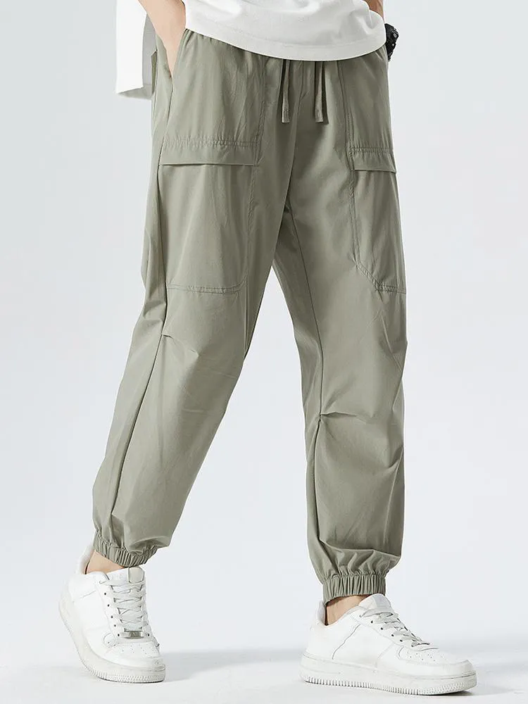 Elastic Waist Parachute Cargo Pants