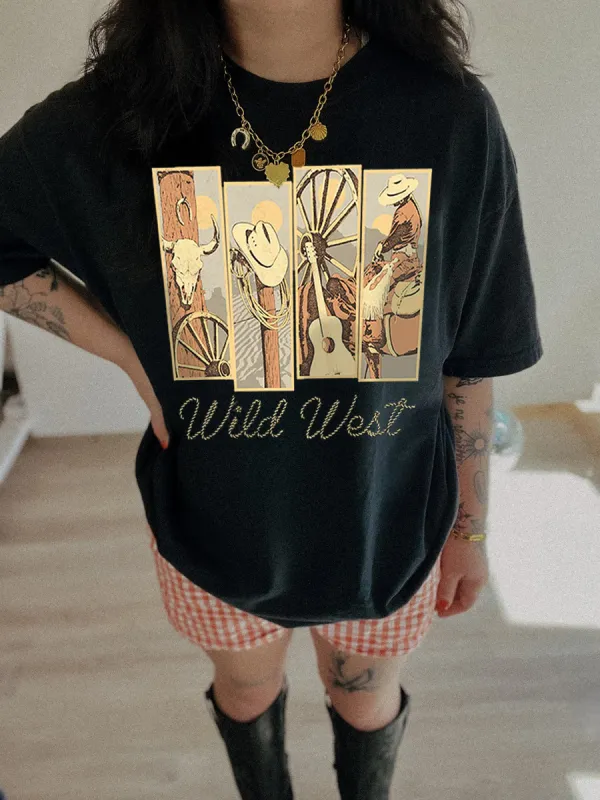 Curvy Wild West Graphic T-shirt