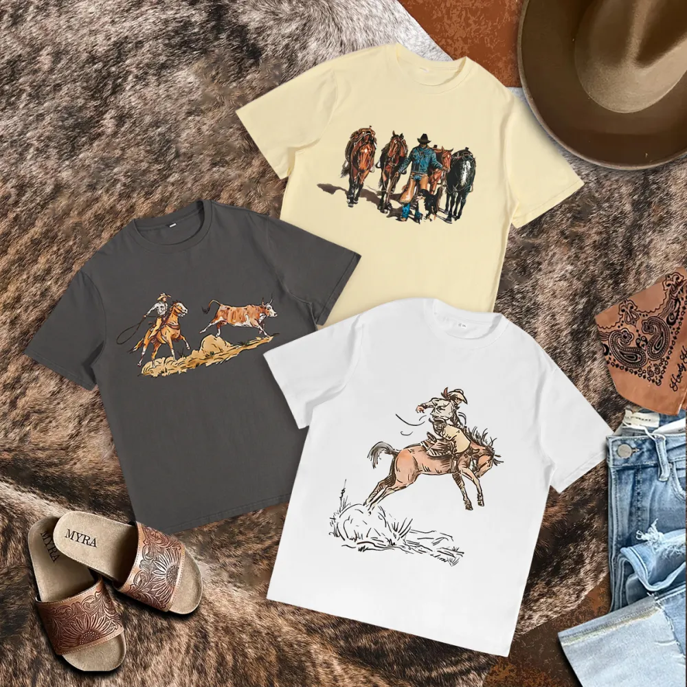 (3-Pack) Wilderness Cowboy Knight Athletic Graphic T-shirt