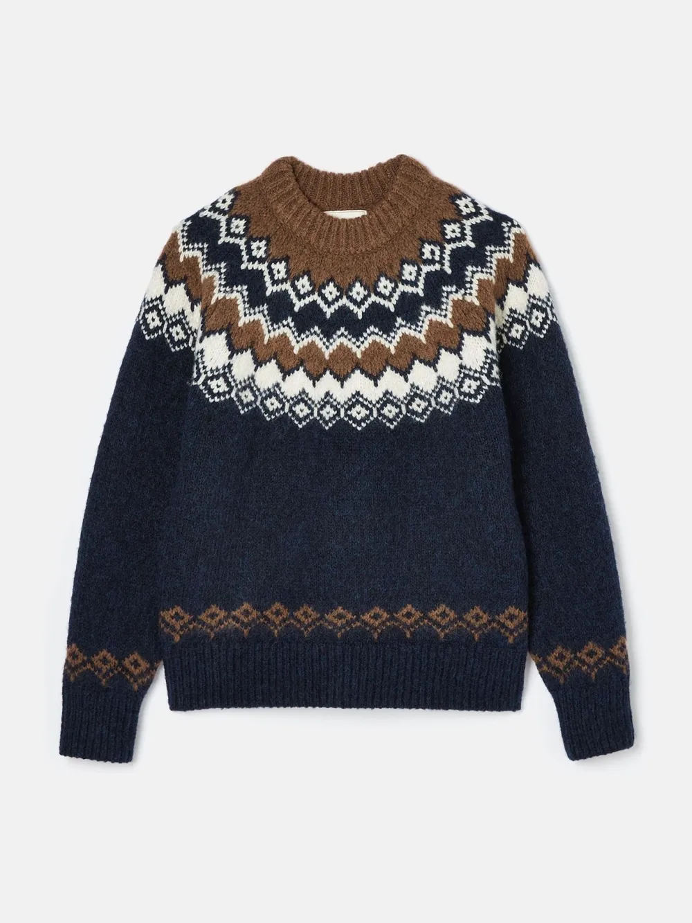 Lowry Red/Navy Fairisle Pattern Jumper